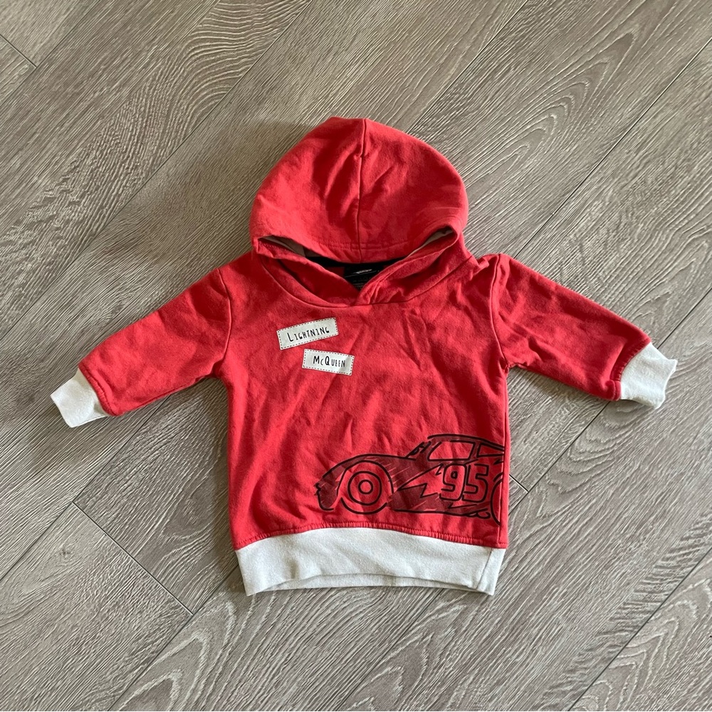 Disney Pixar Cars Lightning McQueen Red Sweater Size 12M baby boy toddler